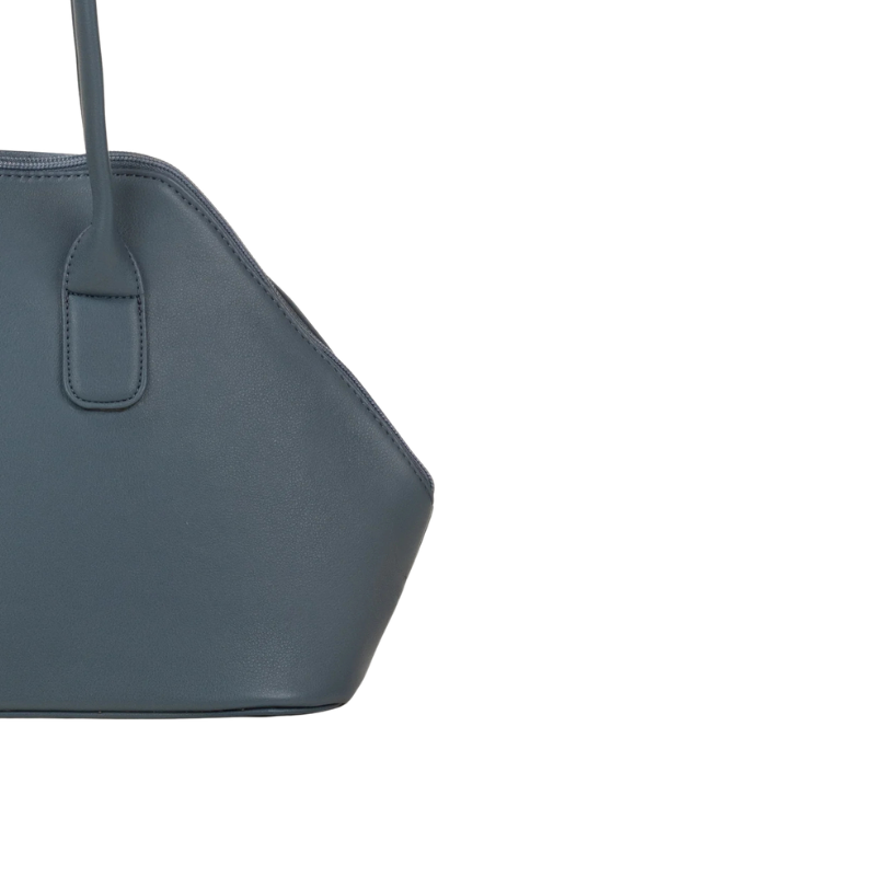 Blue Structured Zip Handbag