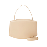 Beige Structured Faux Leather Handbag