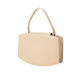 Beige Structured Faux Leather Handbag