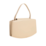 Beige Structured Faux Leather Handbag