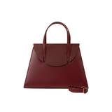 Maroon Structured Faux Leather Tote Bag