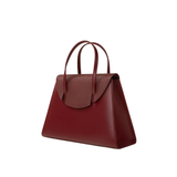 Maroon Structured Faux Leather Tote Bag