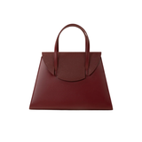 Maroon Structured Faux Leather Tote Bag