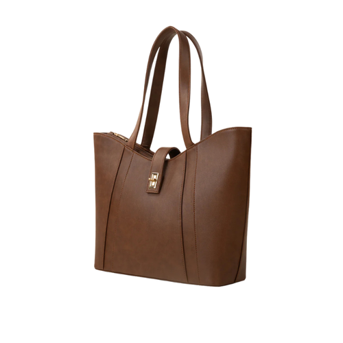Brown Faux Leather Everyday Tote Bag