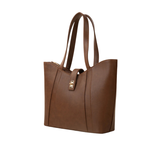 Brown Faux Leather Everyday Tote Bag