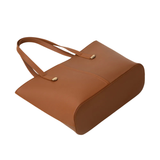 Tan Textured Faux Leather Tote Bag