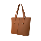 Tan Textured Faux Leather Tote Bag