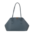 Blue Structured Zip Handbag