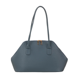 Blue Structured Zip Handbag